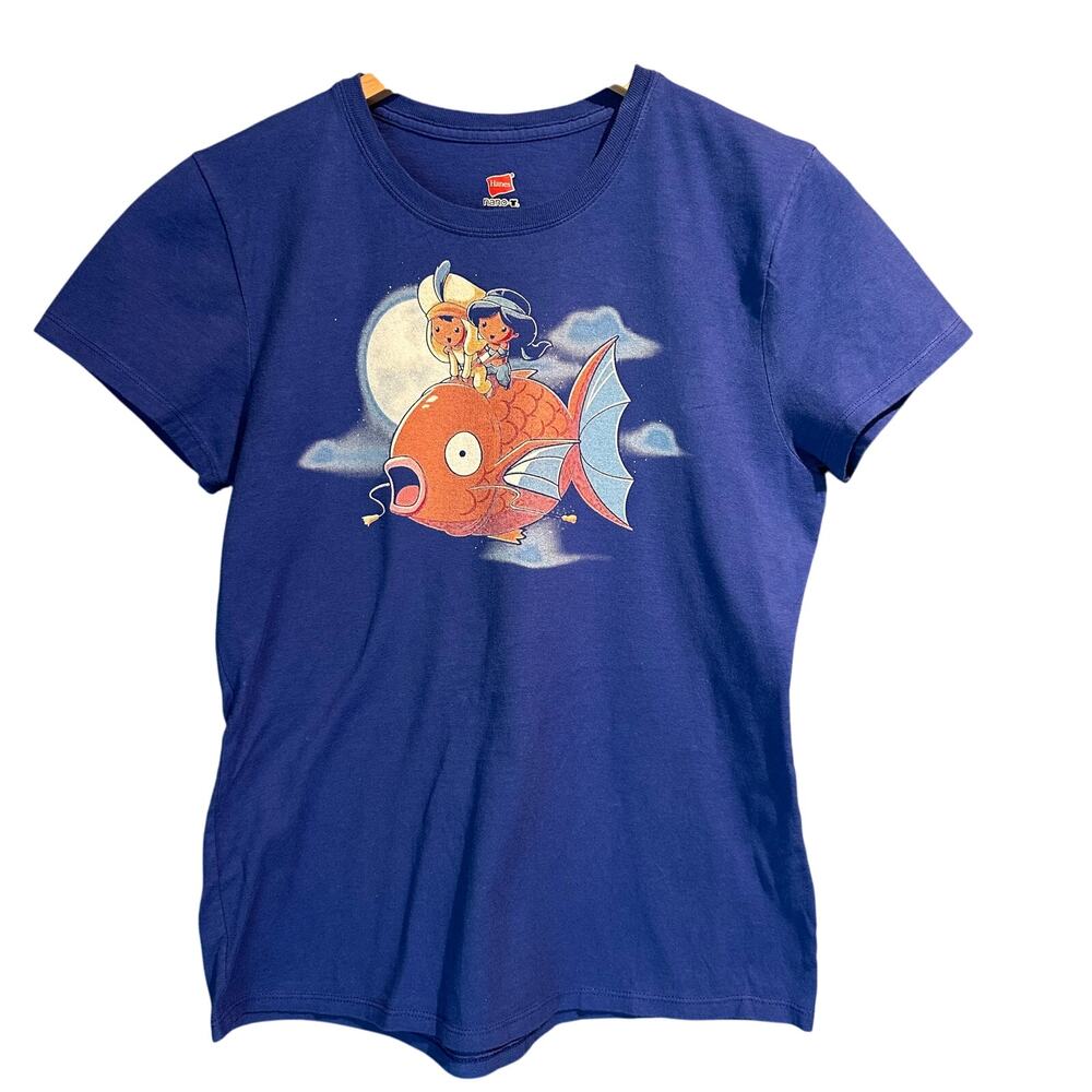 Pokemon Disney limited run fan tee Size Small Magikarp Aladdin mashup Art Shirt